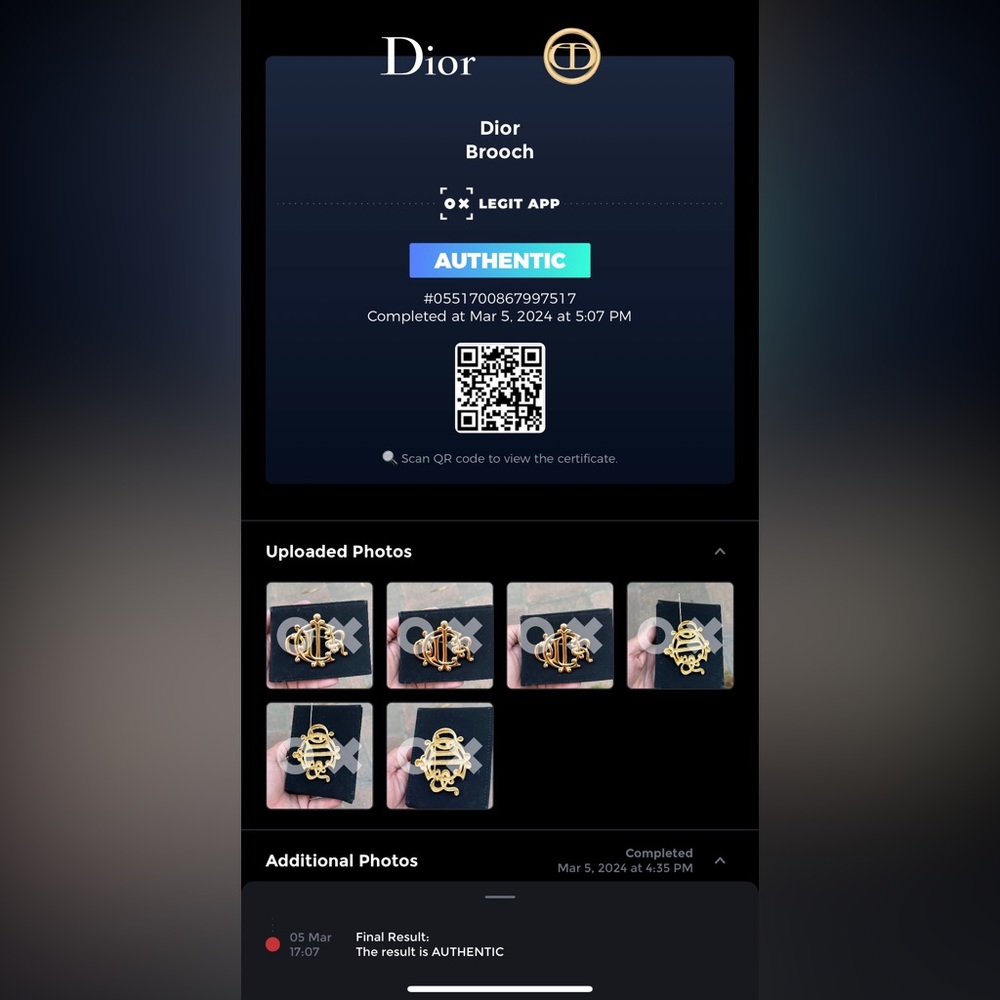 Genuine vintage CHRISTIAN DIOR intertwined logo crest brooch pin gold Authentic - Picture 14 of 14